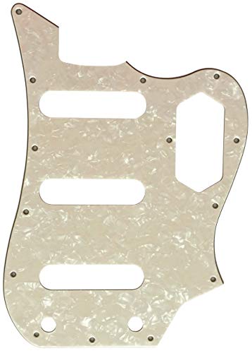 Squier Vintage Modified Bass VI �X�^�C�� �M�^�[ �s�b�N�K�[�h �X�N���b�` �v���[�g (4 �v���C �A�C�{���[ �z���C�g �p�[��)