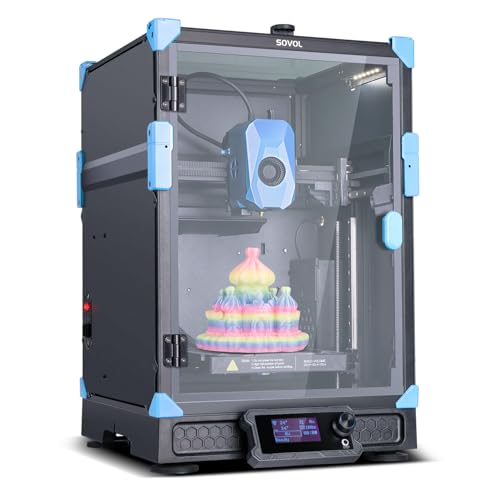 Sovol Zero 3D Printer, 1200mm/s High Speed CoreXY 3D Printers with Eddy Scanning & Pressure Sensing, 350℃ Nozzle & 120℃ Heated Bed Heating, XYZ Full Linear Rails Open Source Build Volume 6X6X6in