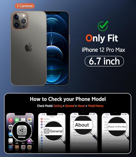 Image of FNTCASE for iPhone 12 Pro-Max Case: Matte Magnetic Phone Cases Compatible with Magsafe Slim Anti Yellowing Military Grade Drop Protection Rugged Protective Translucent Cell Phone Cover (C-Blue)