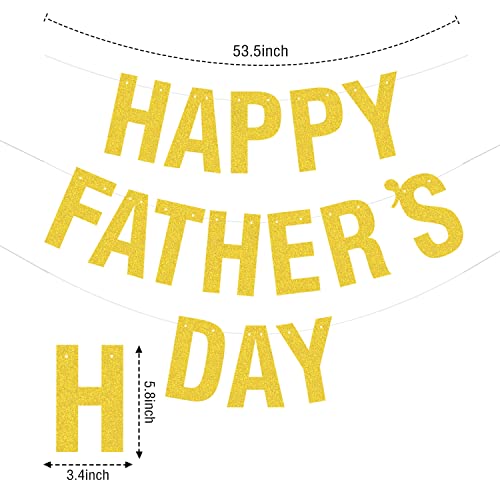 Image of Happy Father's Day Gold Banner Bunting Banner for Dad Father's Party Decorations Backdrop Garland for Father's Day (Gold Letter)