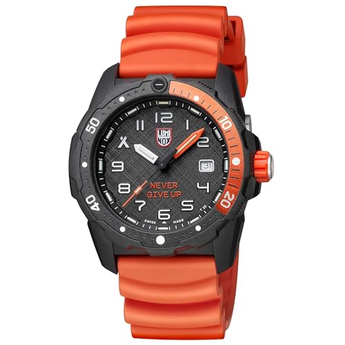 Luminox Rubber Bear Grylls Date Analog Dial Color Black Men Watch - Xb.3729.Ngu, Orange Band - Image 4