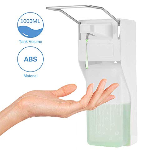 Preisvergleich Produktbild FOXNSK Desinfektionsspender 1000ML Ellenbogen Seifenspender Edelstahlgriff Hygienischer Seifenspender Wandmontur Medizinischer Desinfektionsmittelspende für Krankenhaus