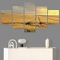 SIGNWIN 5 Panel Canvas Wall Art Modern Art Country Dramatic Global Landscape Multicolor Photography for Home Decorations Ready to Hang - 60