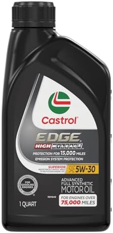 Castrol Óleo de motor sintético avançado EDGE High Mileage 5W-30,...