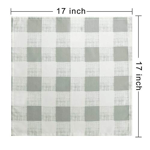 Vcvcoo Cloth Napkins Set Of 6, Classic Buffalo Plaid Napkins 17 X 17 Inch, Light Grey Dinner Napkins For Farmhouse, Brunch, Picnic, Thanksgiving,Generous Hem Fabric Napkins Washable #TOP5