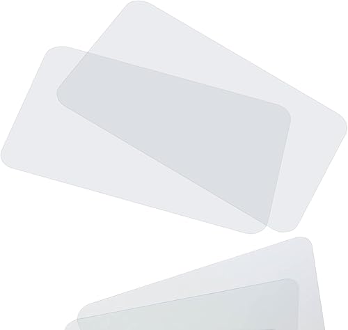 CraftyCrocodile Juego de 2 manteles individuales de plástico transparente, protectores de mesa de vinilo para comedor, cocina, oficina, mesa de