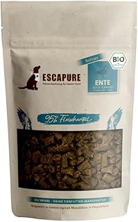 ESCAPURE Bio Softies – Hundesnacks aus Entenfleisch – 100% Bio-Zutaten, 98% Muskelfleisch – Getreidefrei, ohne Zusatzstoffe, Soft-Leckerli für Training & Belohnung (120g) product image