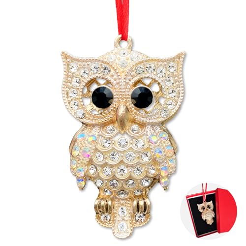 Ushinemi Owl Ornament for Christmas Tree, 2024 Hanging Ornament for Tree Decor, Sparkles Keepsake Gifts for Mom Grandma Women Girls Sisters - A
