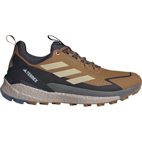 adidas Men's Terrex Free Hiker 2.0 Gore-tex Low Top Hiking Shoes, Bronze Strata/Savannah/Carbon, 12