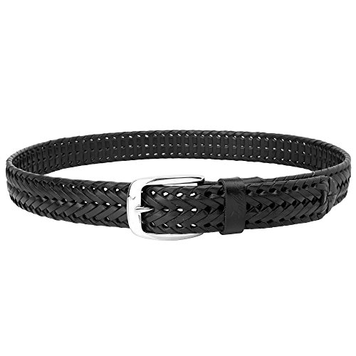 Falari Men's Braided Belt 100% Genuine Leather Stainless Steel Buckle 35mm2
