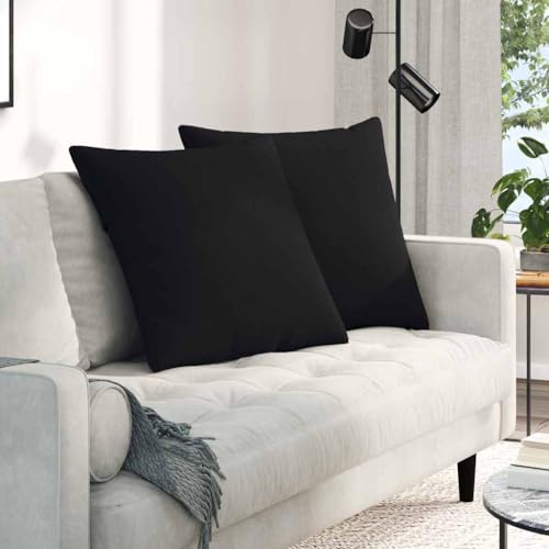 Cojines para sofá de 60 x 60 cm negros con funda extraíble lavable de salón 2