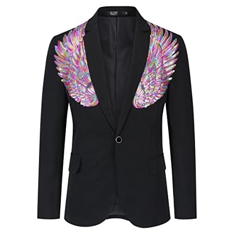 Allthemen Blazer de Hombre con Chaqueta de Esmoquin de Lentejuelas Cover