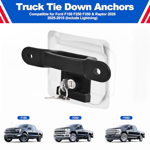 KIMCARLEY Custom-fit 4Pack Tie Down Anchors Cleats for Ford F150 F250 F350 2026 2025-2015 Truck Heavy Duty Steel Truck Bed Tie Down Cleats Link Kit Replacement Accessories #FL3Z-99000A64-B by KIMCARLEY - Used condition - Image 5