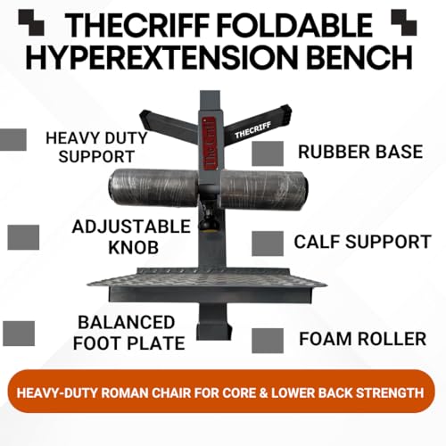 Image of Foldable Hyperextension 4x2 inch Pipe Structure Commercial Model Roman Chair Back Lower Core Workout Bench |Heavy-Duty Strength Training Equipment for Abs, Glutes, Hamstrings & Calves|GHD Sit-Ups
