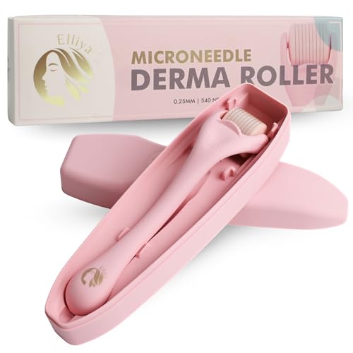 Elliya Rosa Derma Roller mit 0,25 mm Titan-Nadeln...