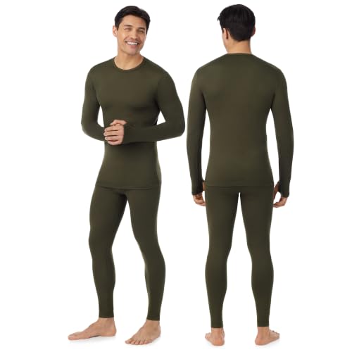 Image of Cuddl Duds Heavyweight 2 Piece Sets Base Layer Thermal Underwear for Men | Winter Clothing, Fleece Lined Long Sleeve Top & Leggings, Soft Lounge Set for Cold Weather, Moisture Wicking Heat Retention