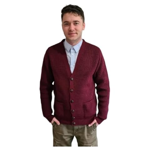 Viper London Mens Burgundy Waffle Cardigan XXL Cover