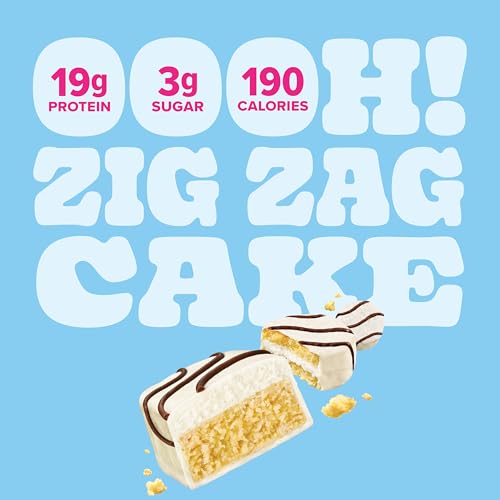 Image of Pure Protein Zig Zag Cake Protein Bars - 19g Protein, 3g Sugar, 190 Calories (4 count) Low Sugar* High Protein Snack - Gluten Free - Perfect for a Healthy Snack.