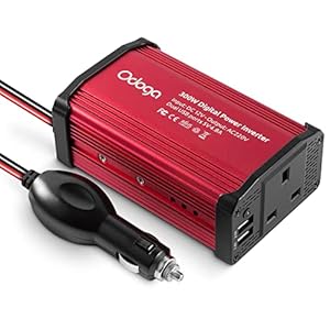 Odoga 300W Car Power Inverter 12V to 240V / 230V Converter, Dual USB 4.8A Charging Ports – Charge Your Laptop, iPad…