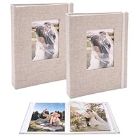2 Pack Fotoalbum Einsteckalbum 13x18, Fotoalben Klein 26 Seiten mit 52 Fotos, Foto Einsteckalbum 13x18, Photo Album, Fotoalbum Zum Einstecken, Leinen Fotoalbums Einsteckalben für Hochzeit Familie