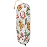 Christmas Candyman Lollipop Plastic Bag Holder Hanging Plastic Bag Organizer Reusable Grocery Bag Holder Washable Large Grocery Bag Storage Trash Bag Dispenser for Home Kitchen Travelling Decor
