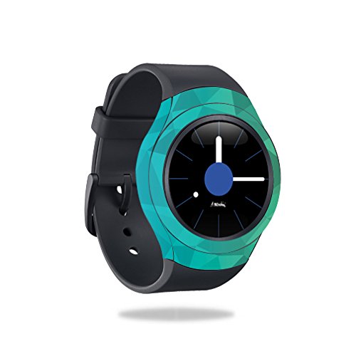 MightySkins Skin Compatible with Samsung Gear S2 3G - Blue Green Polygon | Protective, Durable, and Unique Vinyl Decal wrap Cover | Easy to Apply, Remove, and Change Styles | Made in The USA