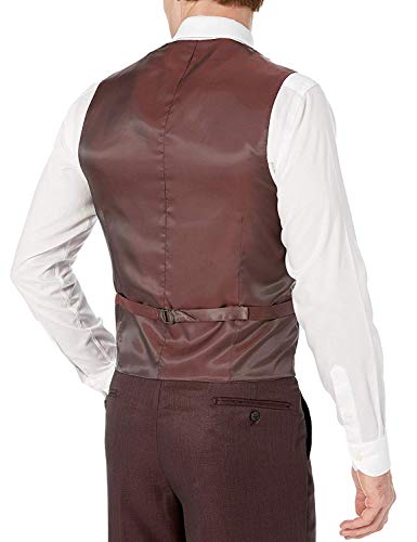 Adam Baker Men's Modern Fit 3-Piece (Jacket, Vets, Trousers) Peak Lapel Linen Feel Suit Set - Colors4