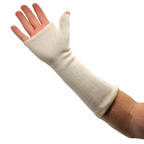 Tubular Cotton Stockinette with Separated Thumb Spica. Pack of 10. Size Large. for Skin Protection Liner Under Splits, Air Casts, Brace