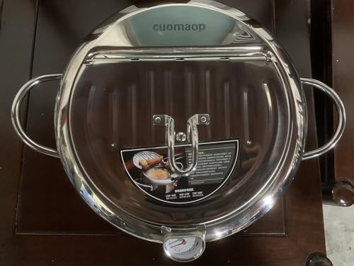 Deep Fryer Pot, 304 Stainless Steel Japanese Frying Pot with Oil Drain, Temperature Control and Lid, Tempura Deep Fryer Pot for Kitchen Stove/Induction Cooker French Fries Fryer Chicken 9.4" - Image 3