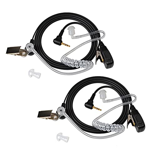 UAYESOK Auricular acústico de vigilancia encubierta, Walkie Talkie pinganillo Headset 1 Pin 2.5mm con micrófono PTT para Motorola Talkabout TLKR T92 H2O T60 T80 T82 T60 T62 T81 XT180 Radio (2 Piezas)