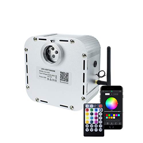 Image of AZIMOM High Brightness 32W Twinkle Fiber Optic Light Source RGBW Light Box Engine Diver Bluetooth /RF Remote Control Music Sensor Mode for Car Home Star Ceiling Light Effect Decoration
