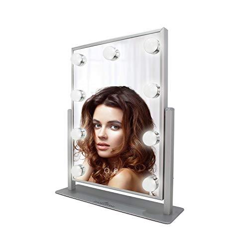๐ฅ Hot Deals Impressions Hollywood Touch Duotone Makeup Mirror with 9 LED Bulbs, Lighted Vanity Mirror with USB Power Outlet and Standing Base (Sliver) ๐ฅ Hot Deals Impressions Hollywood Touch Duotone Makeup Mirror with 9 LED Bulbs, Lighted Vanity Mirror with USB Power Outlet and Standing Base (Sliver)