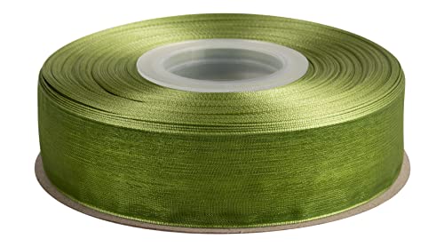 TEKDEERE 25mm Sheer Organza Ribbon,Moss Shimmer Chiffon Ribbon for DIY Crafts Wedding Party Decorations Gift Wrapping Bridal Bouquets (45M) - Image 2