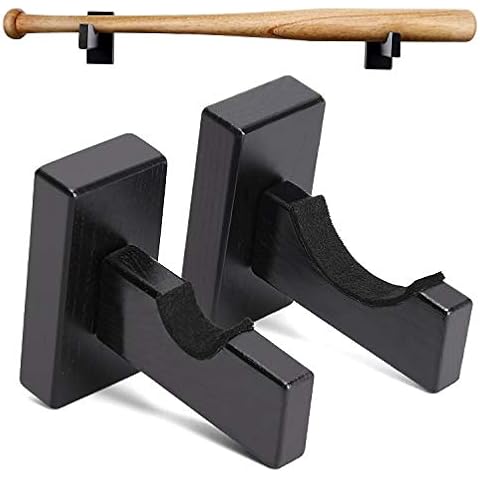TOBWOLF 2PCS Baseball Bat Display Case, Baseball Bat Hanger Holder, Wall Mount Baseball Bat Horizontal Rack, Baseball Bat Bracket (Wall Bat Rack - Black) Cover
