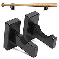 TOBWOLF 2PCS Baseballschläger-Vitrine, Baseballschläger-Aufhängerhalter, horizontaler Wandschläger für Baseballschläger, Baseballschlägerhalterung - Schwarz