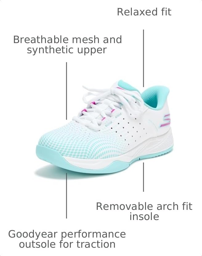 Image of Skechers Women's Viper Court Reload Hands Free Slip-ins Pickleball Sneaker