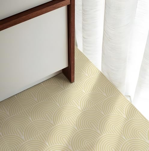 Alwayspon Baldosas de vinilo para suelo de 20 cm, impermeables, extraíbles, antideslizantes, para baño, cocina, dormitorio, decoración de suelos, color marrón claro