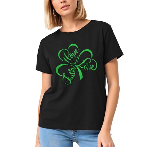 Image of St Patricks Day Shirt Women-Irish Shirts for Women Lucky Shamrock Tees Cute Lucky Short Sleeves