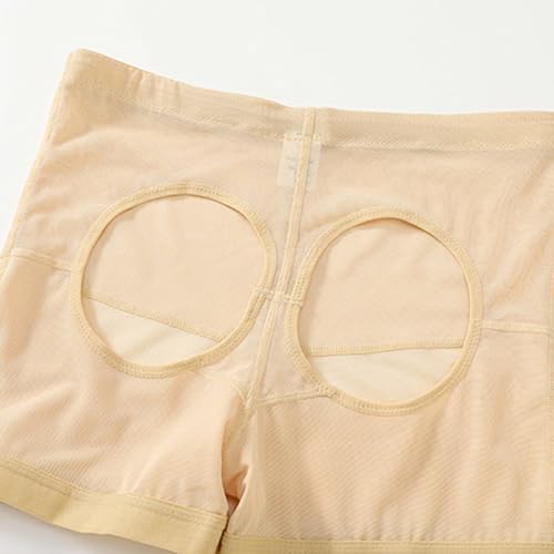 Onewus Women's Breathable Butt Lifting Seamless Shorts Sheer Back Shaping No Show Pants Nude