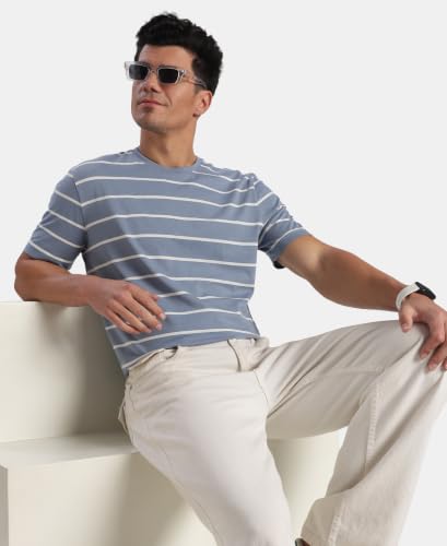 Image of Jockey 2715 Men Super Combed Cotton Rich Striped Round Neck Half Sleeve T-Shirt