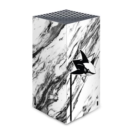Vinyle Xbox Series X NHL San Jose Sharks habillage marbre pour setup gaming et salon