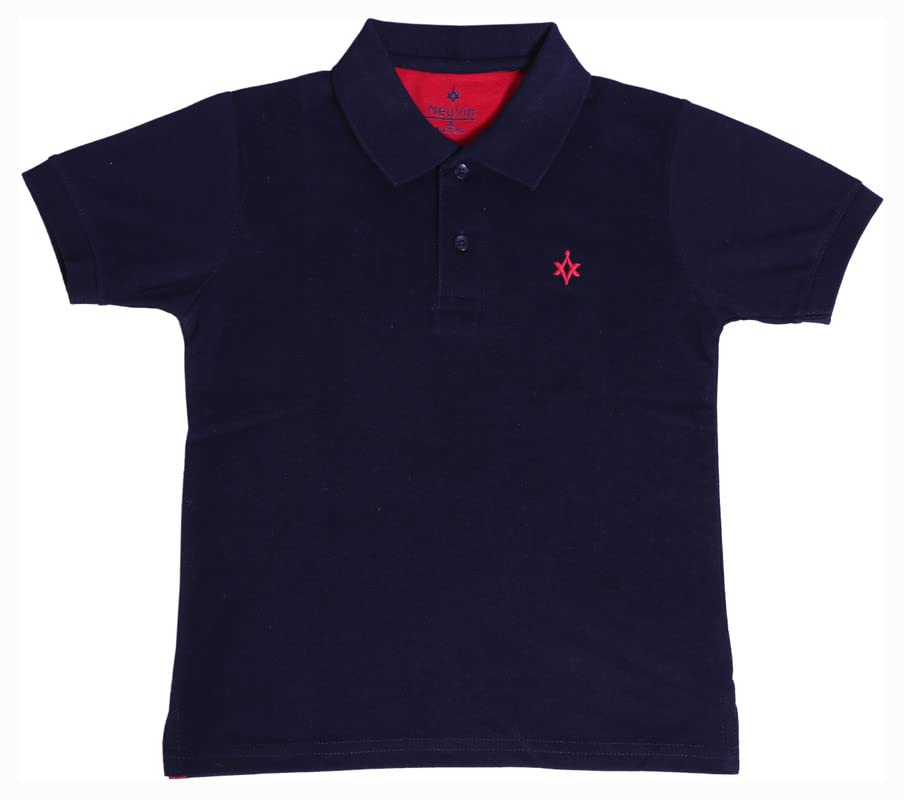 Image of Boys Cotton Matty Polo T-Shirt Combo - Pack of 2, Soft Textured Fabric, Half Sleeves, Casual Wear