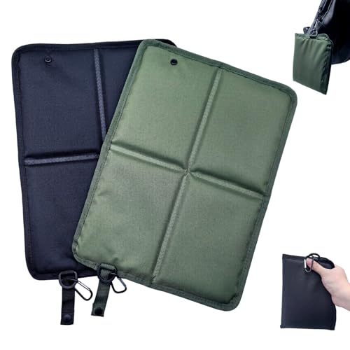 Fyunlle 2 Coussins de Sol Pliables - Imperméables, Isolants, avec Mousqueton, Ultra-légers (93g) pour Randonnée, Camping, Pique-Nique - Oxford Double Face -...