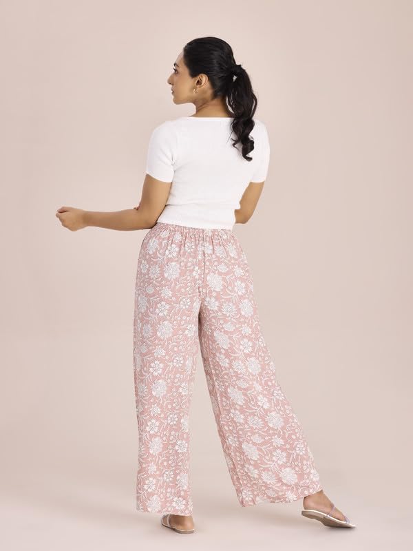 Image of GO COLORS Soft Viscose Printed Palazzo Full Length for Women| Breathable, Mid Rise