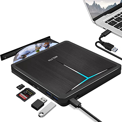 Lettore DVD esterno USB 3.0 Type-C DVD/CD+/-RW masterizzatore Drive con porta USB & SD TF Slot, unità DVD ottica portatile per computer portatile PC Windows 11 10 PC Mac MacBook Apple iMac