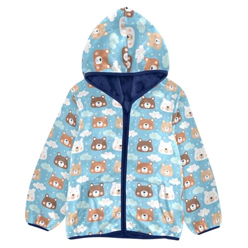 Cute Bear Boys Fleece Coat,Children's Zip-Up Hoodie Jacket,Baby Warm Fashion Outerwear 3-10T,A113445