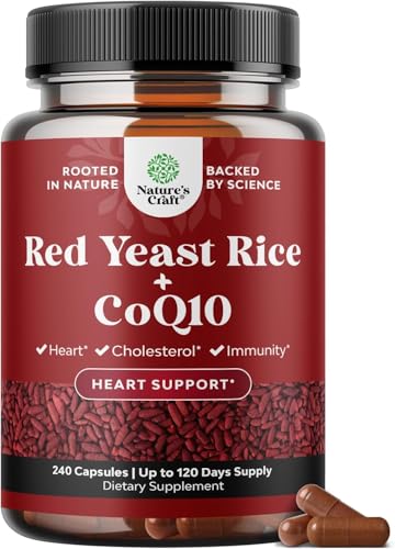 Red Yeast Rice with CoQ10 Supplement - Advanced Healthy Heart & Healthy Cholesterol Levels Formula