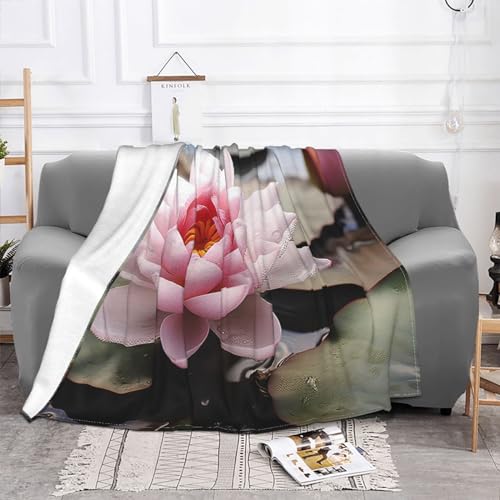 Couverture de lit fleur de lotus pour cocooning sur le canapé