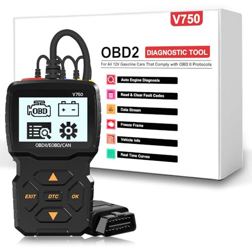 iKiKin Dispositivo de diagnóstico OBD2 para coche, escáner OBD2, escáner de códigos de avería del motor OBD2 con detección de voltaje de definición DTC y monitorización en el protocolo OBDII del coche