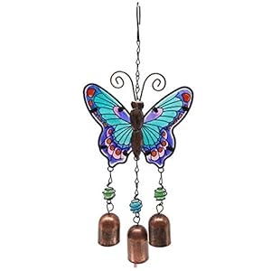 HAIHF Windspellen, vlinder windspel ijzer glas gelakt metaal bel hanger Creative Home Decoration hanger